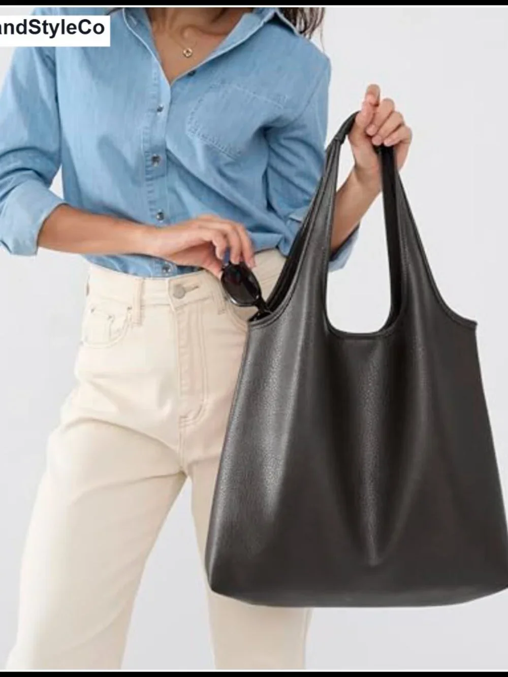 Oversized Slouchy Hobo Bag Soft Vegan Leather Tote Shopping Weekender Work